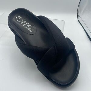 Wild Pair Beck Neon Black Women's slide Sandals NEW  SZ: 5